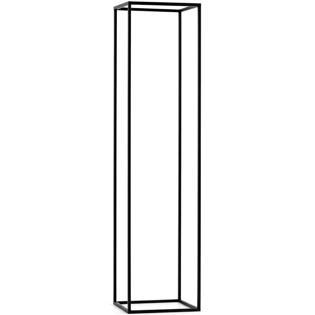 Matte Black 48" Rectangular Metal Flower Stands – 2-Pack Geometric Column Frames for Stylish Tablescapes