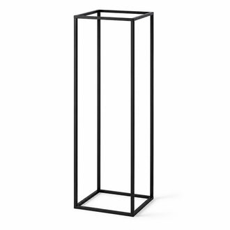 Matte Black 48" Rectangular Metal Flower Stands – 2-Pack Geometric Column Frames for Stylish Tablescapes