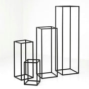 Matte Black Metal Flower Stands Set of 4 – 16", 24", 32", 40" Frames for Wedding Displays - thumbnail number 1