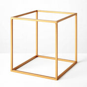 Set of 2 Gold Metal Flower Stands 12" – Square Geometric Frame for Wedding Centerpiece Display - thumbnail number 1