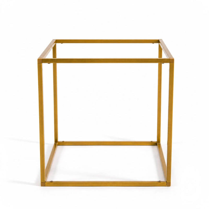 Gold square geometric metal frame flower stand for wedding centerpiece display - thumbnail number 2