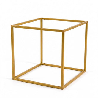 Set of 2 Gold Metal Flower Stands 12" – Square Geometric Frame for Wedding Centerpiece Display