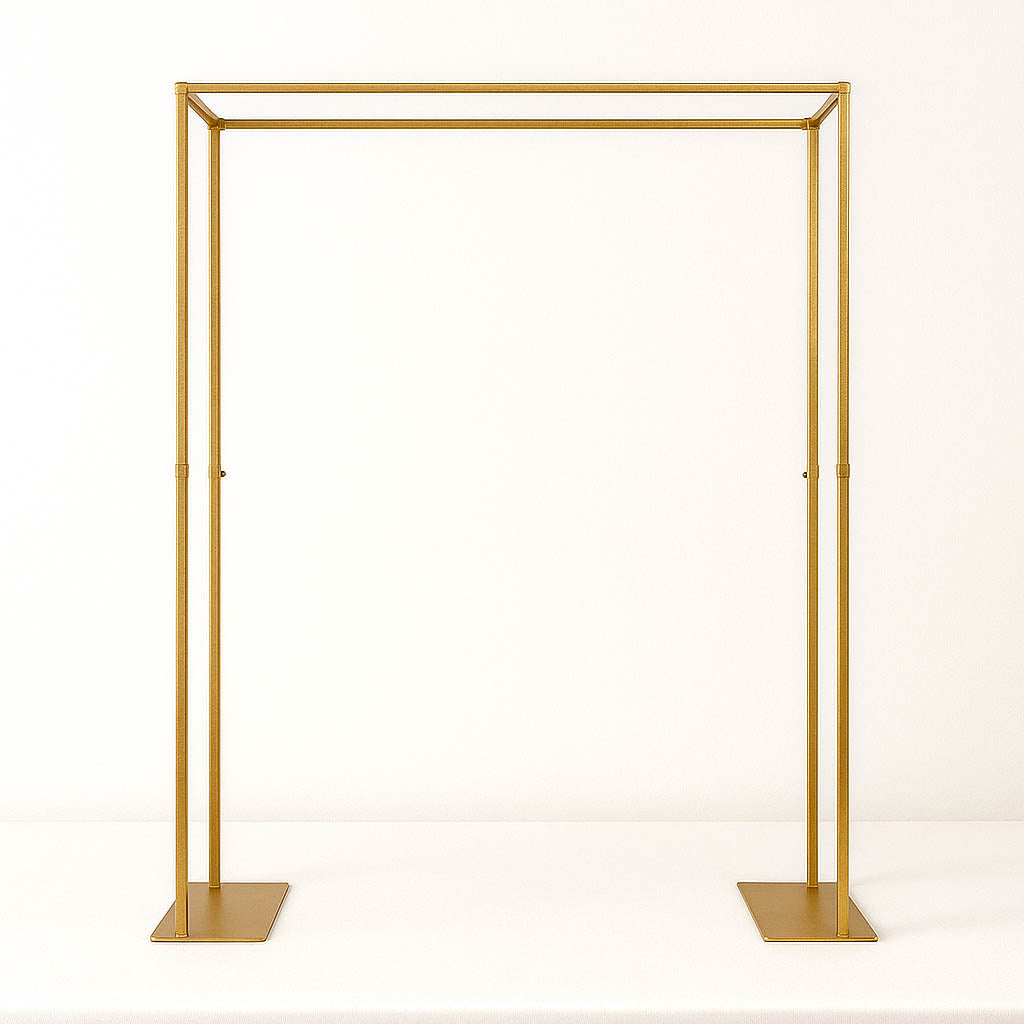 Adjustable 48" Gold Metal Flower Arch Stand – Over-the-Table Frame for Wedding Décor