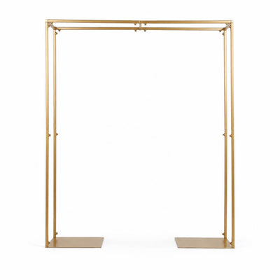 Gold metal over-the-table arch stand with flat base plates - thumbnail number 1
