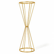 27 inch reversible gold metal dual cone stand for wedding centerpieces - thumbnail number 1