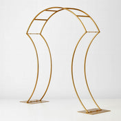 38" Curvy Design Gold Metal Floral Arch Frame – Wedding Table Centerpiece or Aisle Prop - thumbnail number 1