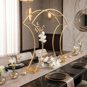 38" Curvy Design Gold Metal Floral Arch Frame – Wedding Table Centerpiece or Aisle Prop - thumbnail number 7