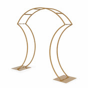 38" Curvy Design Gold Metal Floral Arch Frame – Wedding Table Centerpiece or Aisle Prop - thumbnail number 1