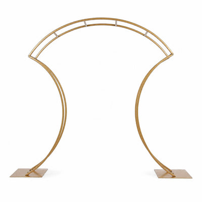 38" Curvy Design Gold Metal Floral Arch Frame – Wedding Table Centerpiece or Aisle Prop - thumbnail number 2