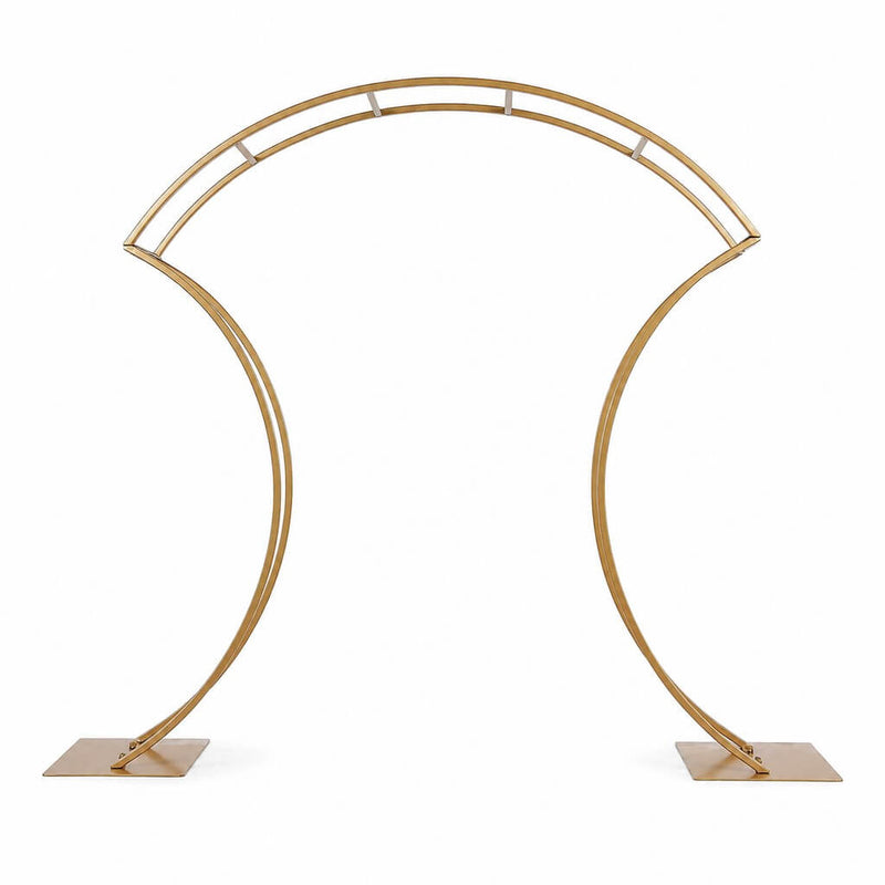 38" Curvy Design Gold Metal Floral Arch Frame – Wedding Table Centerpiece or Aisle Prop - thumbnail number 2