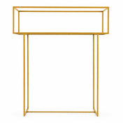 48" Gold Metal Rectangular Centerpiece Stand – Heavy Duty Tabletop Floral Arrangement Display Rack - thumbnail number 2