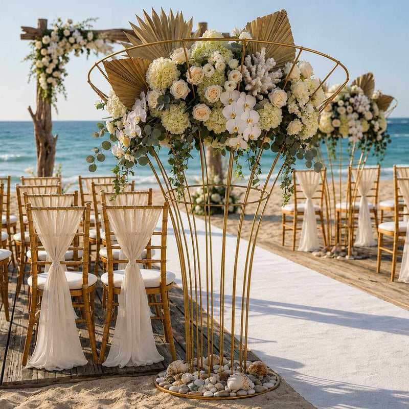 6.5ft Tall Gold Metal Blossom Tree Frame – Floor Standing Wedding Floral Display Stand - thumbnail number 2