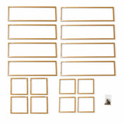 Disassembled parts of gold over-table frame stand including rectangular frames and screws - thumbnail number 2
