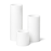 Set of three white LED pillar candles on a white background - thumbnail number 1