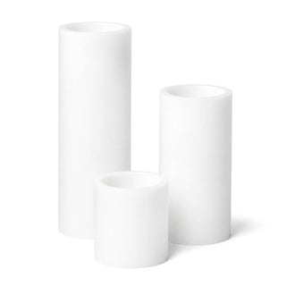 Richland Flameless LED Pillar Candles 3"x3", 3"x6" & 3"x9" White Set of 3