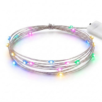 20 LED Starry Bright String Lights 90" Micro Fairy Lights Multicolor - Battery Operated