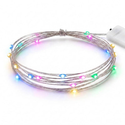 20 LED Starry Bright String Lights 90" Micro Fairy Lights Multicolor - Battery Operated