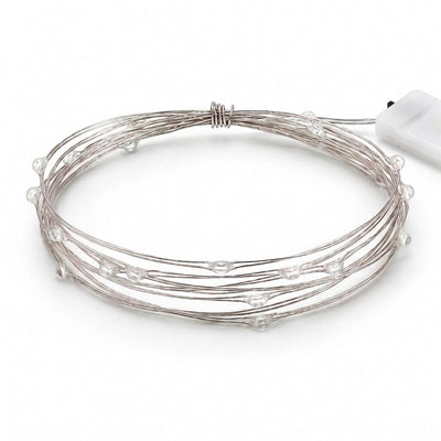 Coiled 90-inch battery-operated string lights with 20 micro fairy bulbs - thumbnail number 2