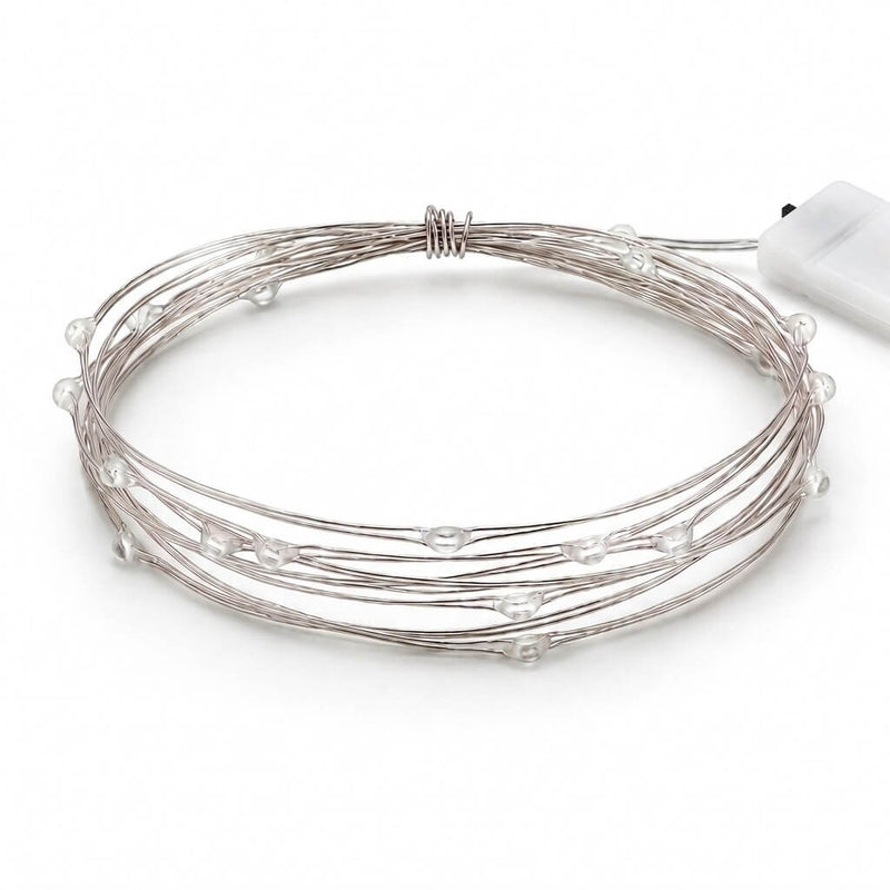 Coiled 90-inch battery-operated string lights with 20 micro fairy bulbs - thumbnail number 2
