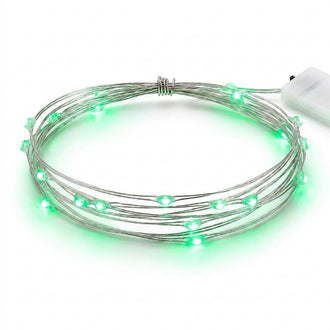20 LED Starry Bright String Lights 90" Micro Fairy Lights Green - Battery Operated