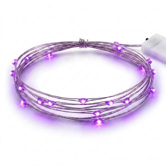 20 LED Starry Bright String Lights 90" Micro Fairy Lights Purple - Battery Operated