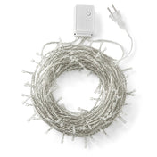 Unlit 192 LED 5ft x 8ft icicle curtain string lights with controller on white background - thumbnail number 2