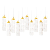 Warm white LED crystal string lights with gold bell frames and hanging prism pendants - thumbnail number 1
