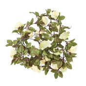 20 LED White Silk Rose Flower Garland Vine String Lights, Warm White Battery Operated 7ft - thumbnail number 1