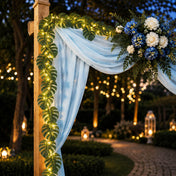 Warm White LED Artificial Monstera Leaf Garland String Lights, Wall Hanging Tropical Palm Leaves Vine 10ft - thumbnail number 4