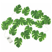Warm White LED Artificial Monstera Leaf Garland String Lights, Wall Hanging Tropical Palm Leaves Vine 10ft - thumbnail number 1