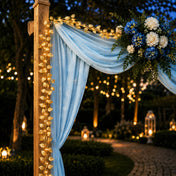 40 LED Garland Vine Lights 15ft Rose Leaf Design Metallic Gold Warm White - Battery Operated Decorative Lights - thumbnail number 4