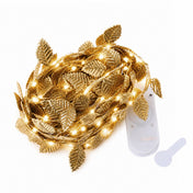 40 LED Garland Vine Lights 15ft Rose Leaf Design Metallic Gold Warm White - Battery Operated Decorative Lights - thumbnail number 2