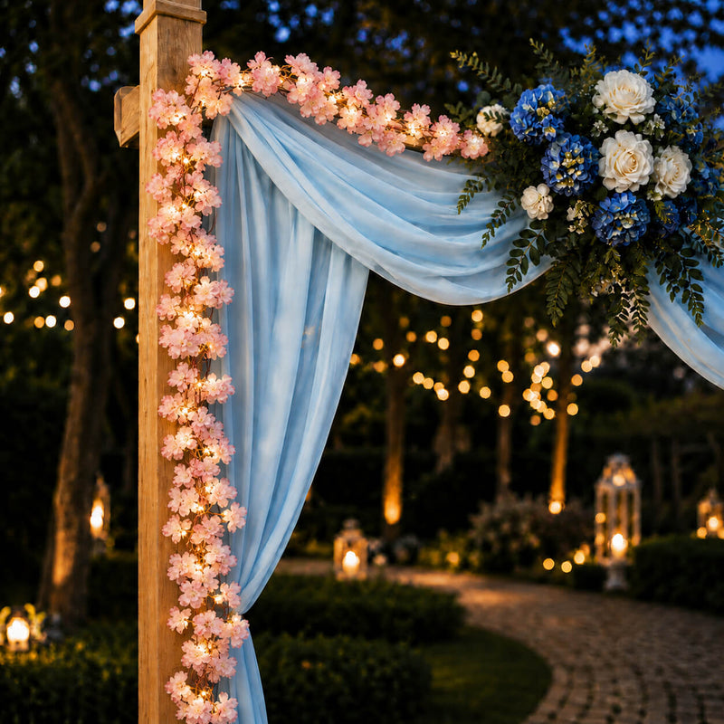 20 LED Artificial Garland String Lights 6ft Cherry Blossom Design Blush Warm White - Battery Operated Hanging Lights - thumbnail number 4