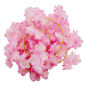 Pink cherry blossom garland with warm white LED lights - thumbnail number 1