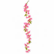 LED pink jasmine flower garland vine lights on white background - thumbnail number 1