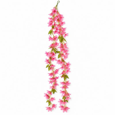 2-Pack LED pink jasmine flower garland vines on white background - thumbnail number 2