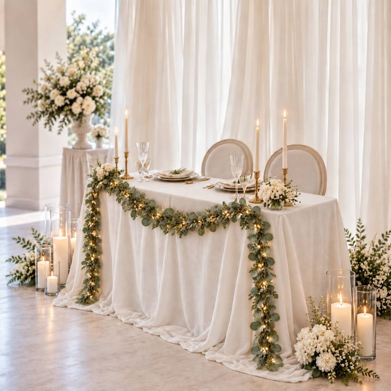 Artificial Eucalyptus and Boxwood Leaf Garland String Lights, Warm White 20 LED Battery Operated Fairy Lights with Fake Greenery Hanging Vines - 6.5ft - thumbnail number 3