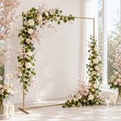 LED Greenery Garland with Artificial Eucalyptus & Peony Florals - Battery Operated Green Garland for Table & Fireplace Décor - 5.5ft - thumbnail number 4