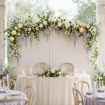 LED Greenery Garland with Artificial Eucalyptus & Peony Florals - Battery Operated Green Garland for Table & Fireplace Décor - 5.5ft - thumbnail number 8