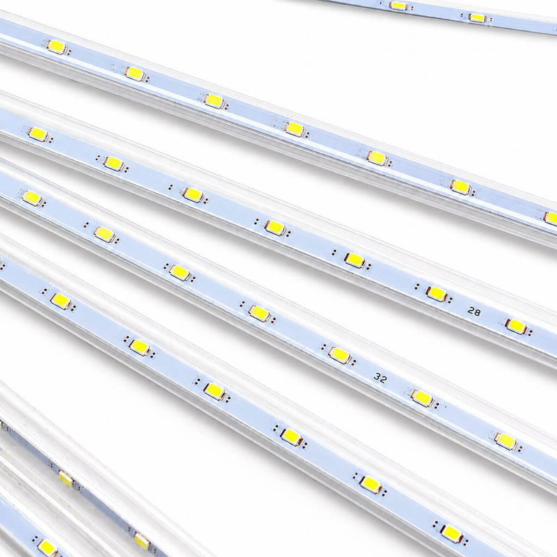 Close up of clear LED tubes with small yellow chips inside - thumbnail number 3