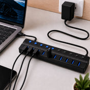 USB 3.0 10-Port Powered Charging Hub – 12V/2A with Independent Switches for LED Lamps, Event Lights & Wedding Installations - thumbnail number 7