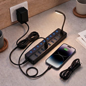 USB 3.0 10-Port Powered Charging Hub – 12V/2A with Independent Switches for LED Lamps, Event Lights & Wedding Installations - thumbnail number 8