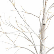 2ft white birch tree with warm white LED fairy lights on a white backdrop - thumbnail number 2