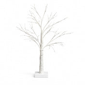 2ft tall decorative white birch tree on a square base standing on a white backdrop - thumbnail number 1