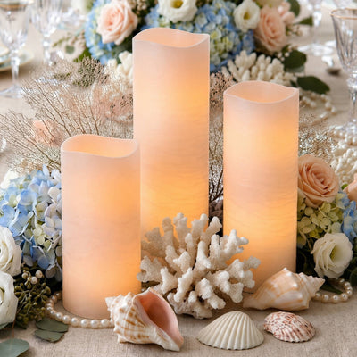 Richland 4" x 12" Large LED Pillar Candle with Wavy Top - thumbnail number 4
