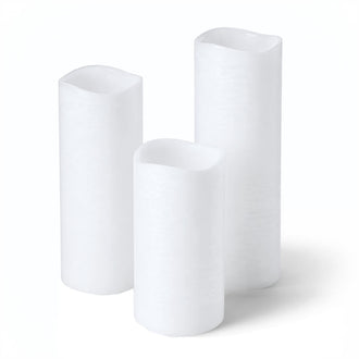 Richland 4" Large LED Pillar Candle with Wavy Top (3 Sizes) - Set of 3