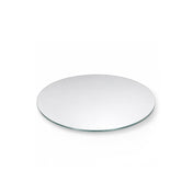 An 8 inch round mirror glass shown from an angled perspective on a white background - thumbnail number 2