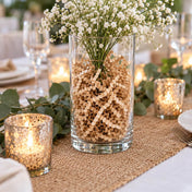 Natural brown crinkle-cut paper shred used as vase filler holding white flowers - thumbnail number 4
