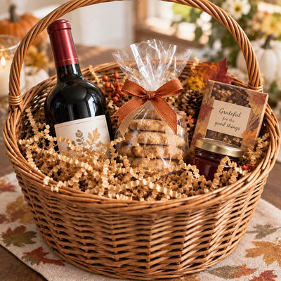 Natural brown paper shred used as a basket filler to cushion wine, cookies, and other gifts - thumbnail number 8