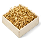 Natural brown crinkle-cut paper shred packed inside a wooden gift box - thumbnail number 2